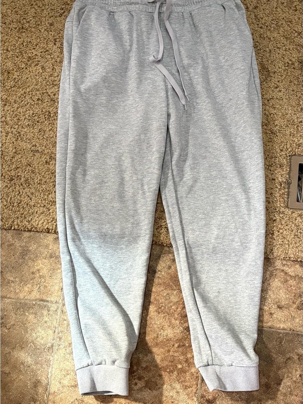 Coofandy Light Gray Sweatpants with Drawstring Waist